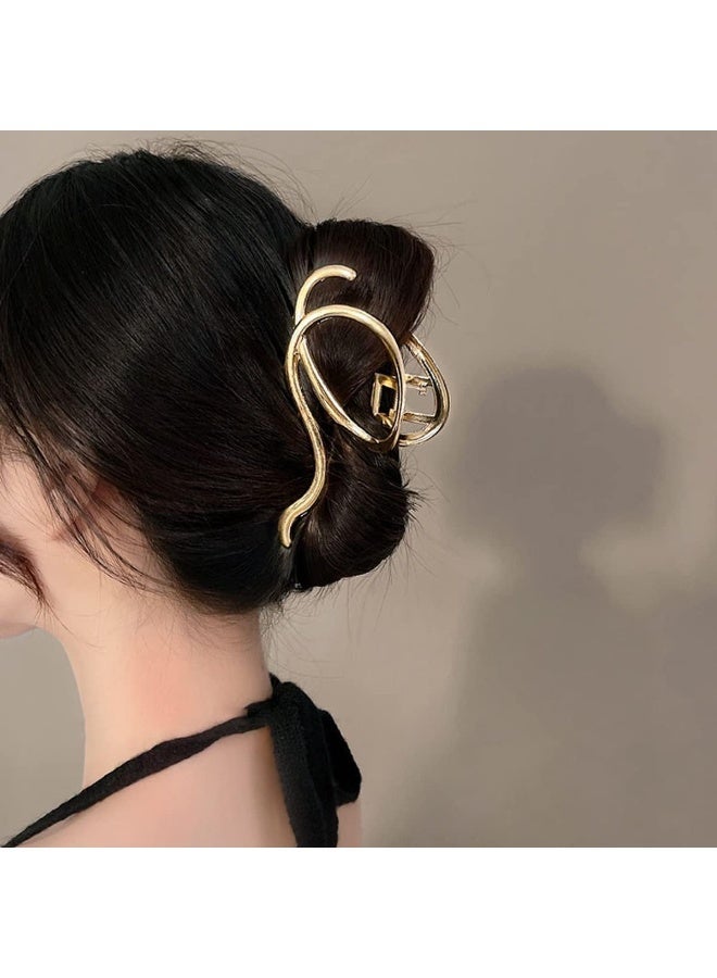 ChicAbode 2 PCS Metal Hair Claw Clips, Gold & Silver Color Large Letter Q Hair Claws Clip Non Slip Barrette Strong Hold Jaw Clamps Fashion Hair Styling Gift Headwear Hair Accessories for Women Girls - Image 4